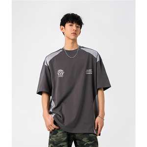 1凉感双色拼接设计羽毛球球服大码M-5XL短袖T恤男DX78029P50控78图片