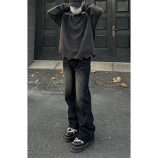 美式ins高街hiphop重工艺水洗微喇复古蓝牛仔裤货号K2320-1P55，男装牛仔裤，电商A063
