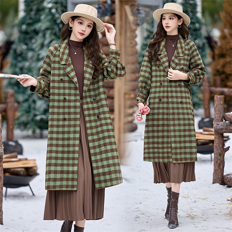 现货手工缝制香风双面羊毛保暖外套冬季新款女装时尚气质送腰带，女装双面呢大衣，韩美纤衣