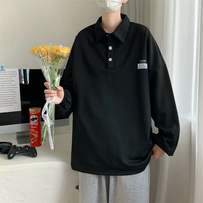 新款翻领卫衣2021新款嘻哈套头上衣ins潮流长袖polo衫W1860-P35,男装卫衣,星座512-4