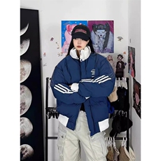 潮棉服外套男女情侣学院风美式复古条纹棉衣外套H995-P85网图，男装棉衣，电商B245