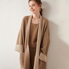 新款女装羊绒大衣时尚人字纹设计优雅显瘦秋冬，女装羊绒大衣，绒创羊绒