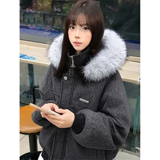 加绒加厚毛领连帽卫衣外套女宽松百搭运动风辣妹保暖上衣M367，男装棉衣，星座1116A（原606A-3）