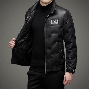 DJ22129钱塘2020-3冬季厚款时尚休闲简约立领中年男士羽绒服P350图片