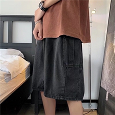 夏季款男士牛仔短裤日系宽松工装五分裤直筒裤子D3004P40，男装牛仔裤，星座1116-2