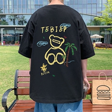 T533夏季新品短袖t恤纯棉运动体恤衫oversize大码透气舒适男装，男装T恤，星座304A
