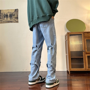欧美高街vibe裤ins痞帅hiphop牛仔裤男高级感炸街男装N08066-P45图片