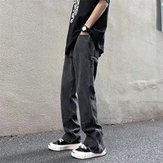 美式高街牛仔裤男韩版潮流个性帅2024秋冬新款ins长裤RK1008-P45，男装牛仔裤，星座412-2