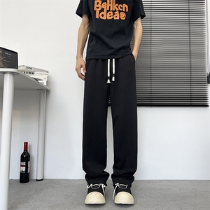 美式高级松紧腰抽绳裤子男小众设计感宽松垂感休闲长裤KZ0123-P38图片