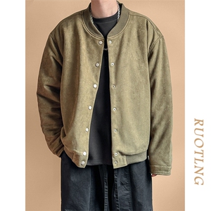 2024鹿皮绒夹克外套棒球服加棉棉服A351-AJ2511-P105加棉图片