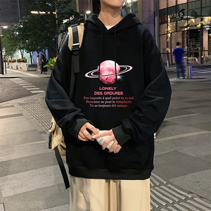 WY2184-P35 加绒款-P40 纯棉连帽卫衣男大码运动帽衫宽松薄外套男图片