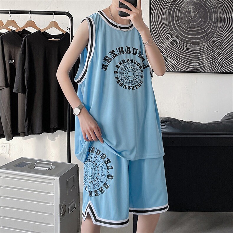 2023夏季新款港风大皂大码休闲运动套装M-5XHQ21304-P50,男装休闲套装,电商A022