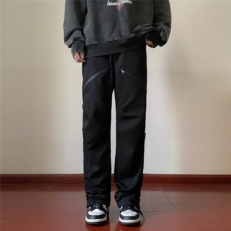 男工装裤潮流直筒宽松型休闲裤潮长裤流行秋季纯色印花XK2948图片