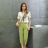 2021年夏季圆领短袖纯色T恤修身七分小脚裤两件套，女装套装/套裙，婷思杰（原婷想服饰）