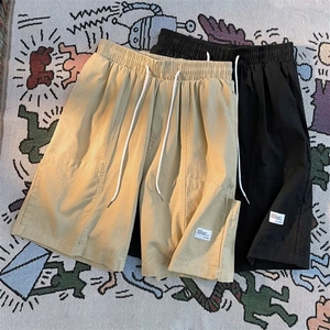 潮运动裤休闲裤时尚潮牌五分裤纯色夏季中腰潮流男D2116-P39图片