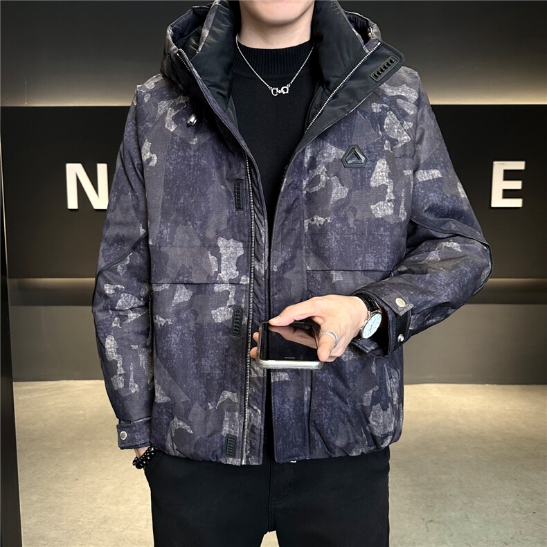 标90男休闲立领羽绒服图案迷彩外套上衣A329-YR2569-P295,男装羽绒服,电商A329