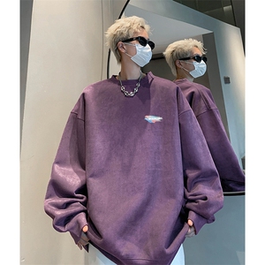 抖音得物供货 提供视频 秋冬重磅美式麂皮绒圆领卫衣 JY551图片