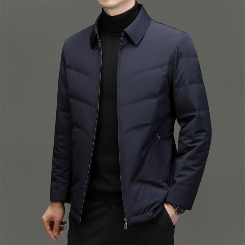 C91707钱塘2020-2新款商务休闲翻领简约中年男士羽绒服P260,男装羽绒服,钱塘207-2