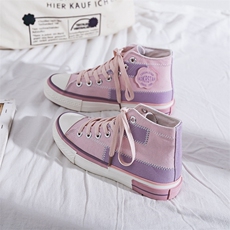 韩版高帮帆布鞋女2024新款鞋子夏季复古ins潮鞋女，女鞋帆布鞋，星座1407-3