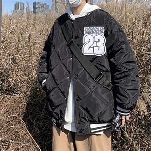 F586P65美式复古撞色棉服2024新款加厚保暖棉袄冬季图片