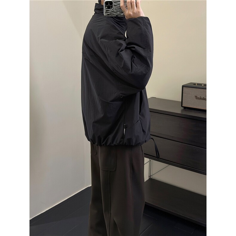 男装冬季加厚棉服美式休闲结构剪裁蝙蝠袖立领夹克宽松外套男,男装夹克,星座506A