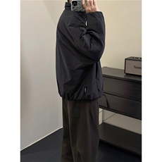 男装冬季加厚棉服美式休闲结构剪裁蝙蝠袖立领夹克宽松外套男，男装夹克，星座506A