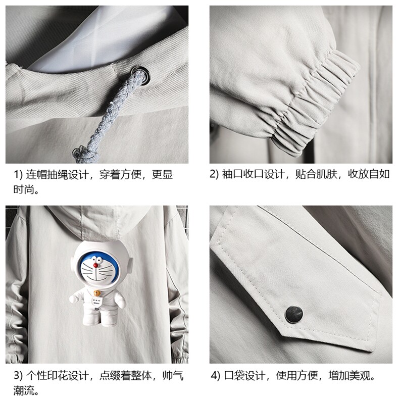 JK41233-P85纯棉连帽夹克男士大码工装夹克男网格,男装夹克,电商A040A