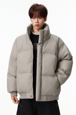 新款冬季羽绒立领PU皮棉服棉袄韩版宽松外套A436-2522-P80，男装棉衣，电商A436
