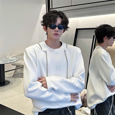 链条项链款男大时尚卫衣秋冬打底设计高街痞帅潮男打底衫长袖P55，男装卫衣，电商B319