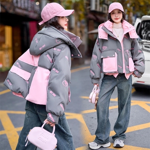 高级感撞色短款羽绒服女2024冬季新款加厚保暖超好看小个子面包服图片