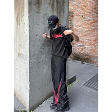 B221美式ins高街小众拼接宽松休闲登山裤冲锋裤LK23110-P65控88，男装休闲裤，电商B221