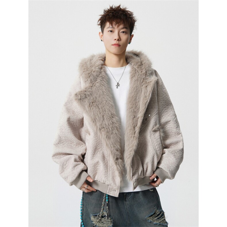 706-LK5030-P138现货冬季美式复古仿兔毛座山雕棉服加厚外套,男装棉衣,星座706