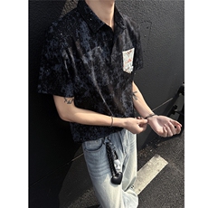 25夏新高品质男风满天星拼色polo短T黑墙705-1-T006-P48无差价，男装Polo衫，星座705-1