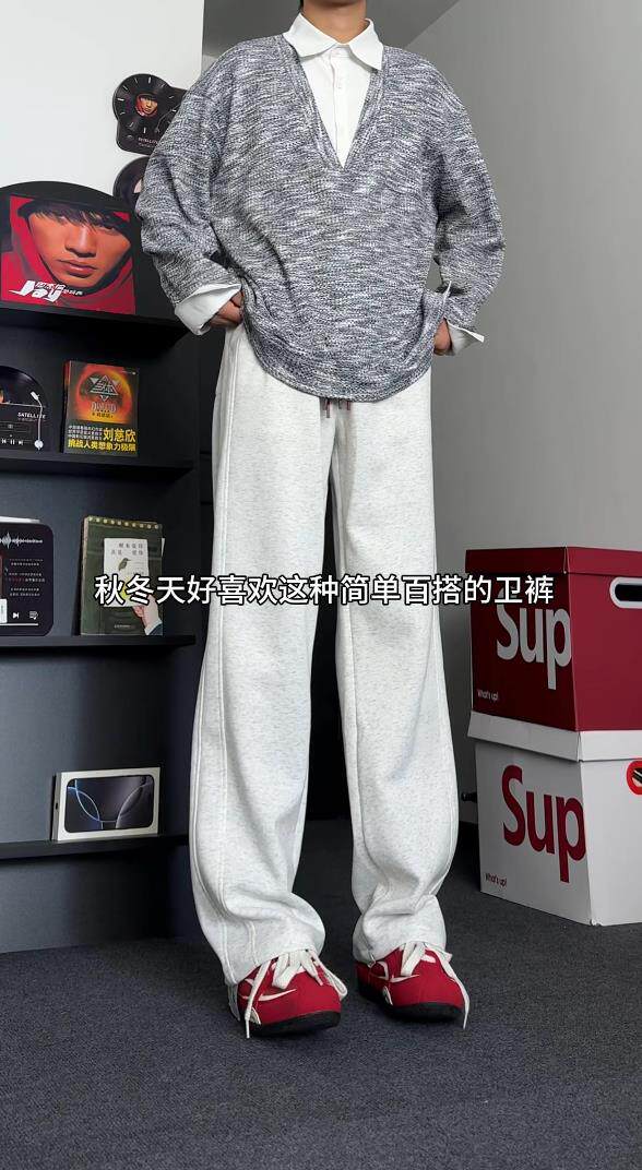 现货！秋季上新休闲裤简约高级纯色百搭卫裤-EX51077-特批28,男装休闲裤,电商A061
