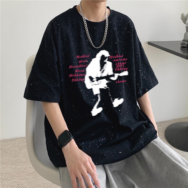 260克重磅双纱纯棉潮流T恤印花满天星二开短袖RH7906-特P28,男装T恤,星座610B-1