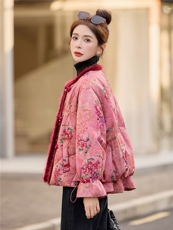 《欧货bao款现货》新中式100仁丝高档提花面料90羽绒服真水貂毛，女装羽绒服，众宇琦