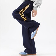 美式三杠运动卫裤男潮牌新款秋冬hiphop宽松休闲长裤子K5852-P35，男装休闲裤，星座412-2