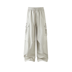 白底宽松大码直筒裤多口袋工装裤长裤休闲裤A014-DY25279，男装工装外套，电商A014