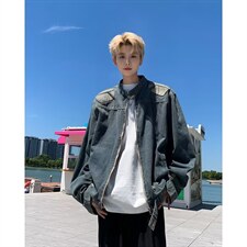 2026春秋痞帅外套男ins高街潮牌港风日系原宿风韩版潮流宽松夹克，男装夹克，四季星座505