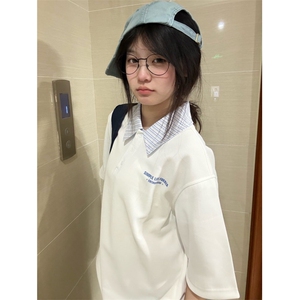 H0740-P35推荐数码印POLO领学院风短袖T恤图片