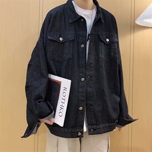 秋牛仔夹克外套男青年韩版潮流宽松百搭日系复古学生外衣jk52-p60图片
