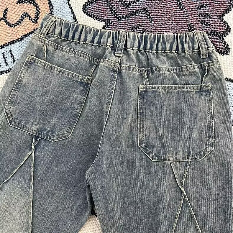 3344-P42新款ins百搭慵懒文艺微喇牛仔裤日系潮流原宿流行气质,男装牛仔裤,电商B323A