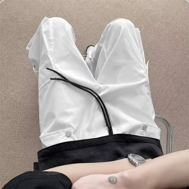 工装裤男秋季潮牌美式机能防水冲锋裤多口袋宽松直筒休闲长裤,男装工装外套,星座1013