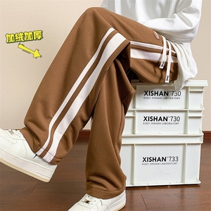 K7318P45裤子男春秋美式重磅直筒裤阔腿工装潮牌卫裤休闲有加绒图片