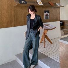 高级小众复古美式黑色皮衣外套女春秋2025超火好看酷飒短夹克上衣，女装皮衣，2C262