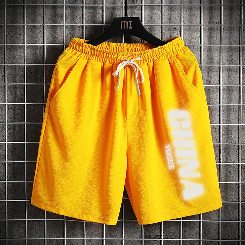 MK37053-P15冰丝短裤男士大码宽松休闲五分裤男运动中裤网格挂拍,男装休闲裤,电商A040A