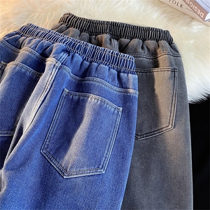 秋冬加绒加厚男宽松直筒牛仔长裤 A080-9291-常规P35加绒P45控68图片