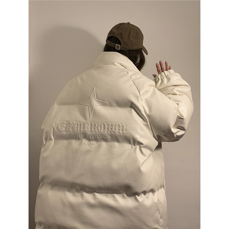 1中性风鳄鱼纹可拆卸四芒星胸针大码M-5XL棉衣男MY77733P128控168，男装棉衣，星座226-2