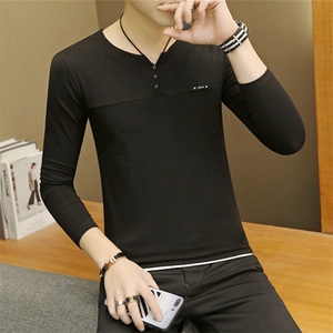 款8203-P35春装新款长袖t恤男内搭 打底衫青少年秋衣服图片