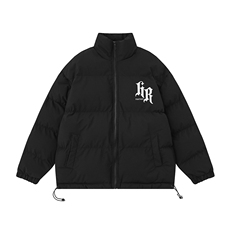 白底冬季时尚百搭宽松字母印花潮流棉服外套MY2085P85控118，男装棉衣，电商A247-1